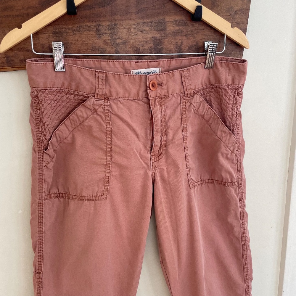 Madewell | dusty rose camp stitch slouch straight crop utility cargo pant chino - Picture 2 of 15